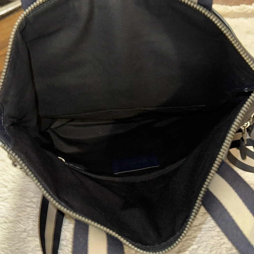 Coach Tote Bag CHARLES FOLDOVER LEATHER Navy /dark blueF54759